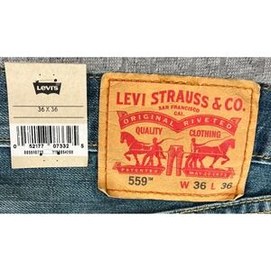 Levis 559 Jeans Mens 36X36‎ Relaxed Straight Loose Leg Blue new with tags denim